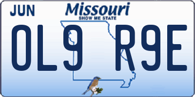 MO license plate OL9R9E