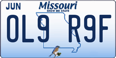 MO license plate OL9R9F