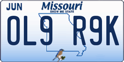MO license plate OL9R9K