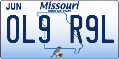 MO license plate OL9R9L