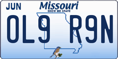 MO license plate OL9R9N