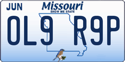 MO license plate OL9R9P