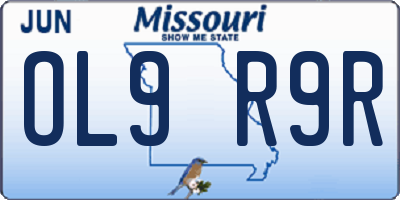 MO license plate OL9R9R