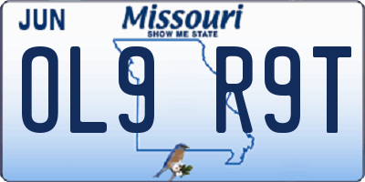 MO license plate OL9R9T