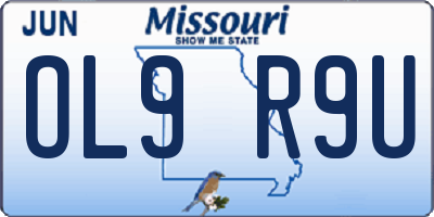 MO license plate OL9R9U