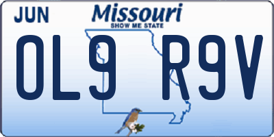 MO license plate OL9R9V