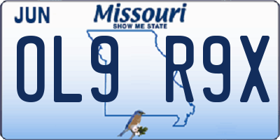 MO license plate OL9R9X