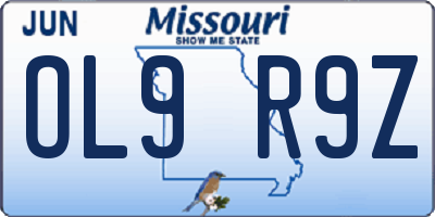 MO license plate OL9R9Z