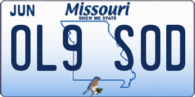MO license plate OL9S0D