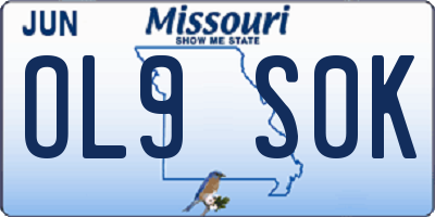 MO license plate OL9S0K