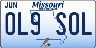 MO license plate OL9S0L