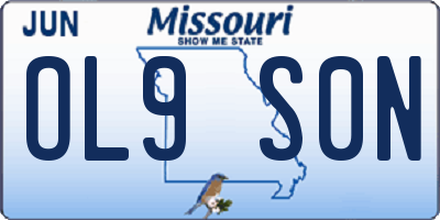 MO license plate OL9S0N