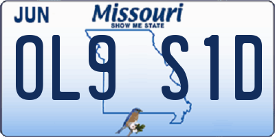 MO license plate OL9S1D