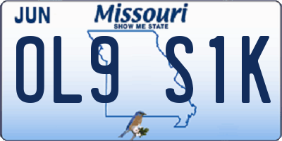 MO license plate OL9S1K