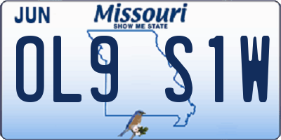 MO license plate OL9S1W