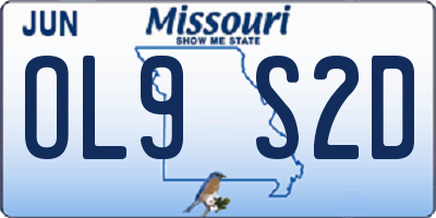 MO license plate OL9S2D