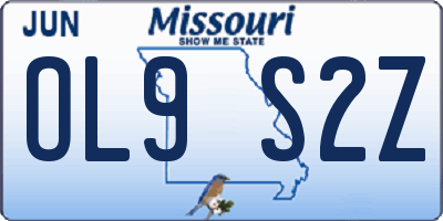 MO license plate OL9S2Z