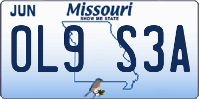 MO license plate OL9S3A