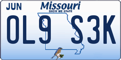 MO license plate OL9S3K