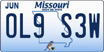MO license plate OL9S3W