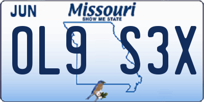 MO license plate OL9S3X
