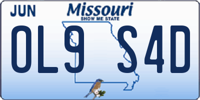MO license plate OL9S4D
