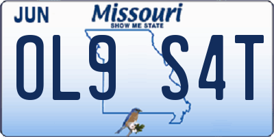 MO license plate OL9S4T