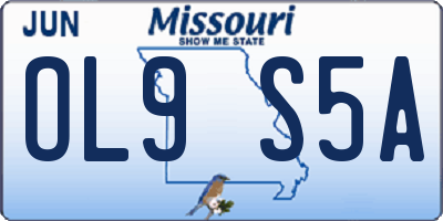 MO license plate OL9S5A