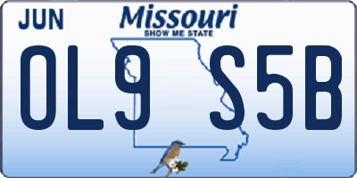 MO license plate OL9S5B