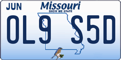 MO license plate OL9S5D
