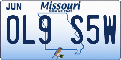 MO license plate OL9S5W