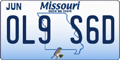 MO license plate OL9S6D