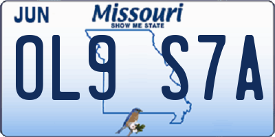 MO license plate OL9S7A