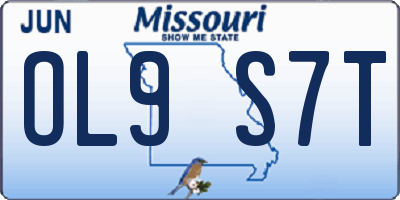 MO license plate OL9S7T