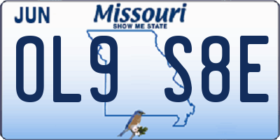 MO license plate OL9S8E