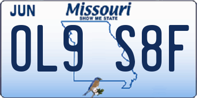 MO license plate OL9S8F