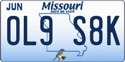 MO license plate OL9S8K