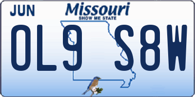 MO license plate OL9S8W