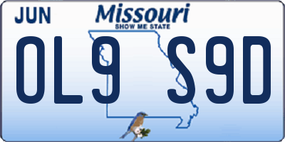 MO license plate OL9S9D