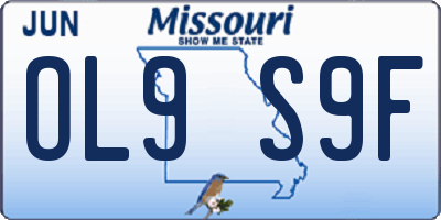 MO license plate OL9S9F