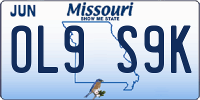 MO license plate OL9S9K