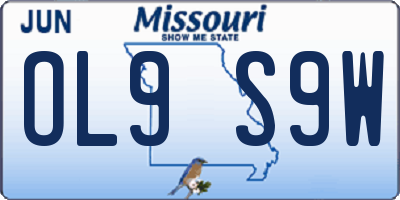 MO license plate OL9S9W