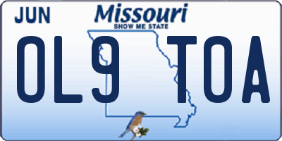 MO license plate OL9T0A
