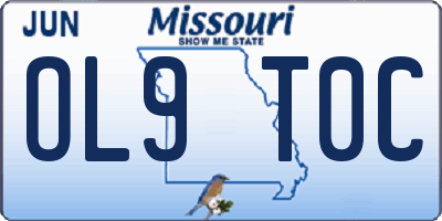 MO license plate OL9T0C
