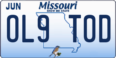 MO license plate OL9T0D