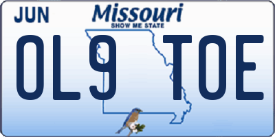 MO license plate OL9T0E
