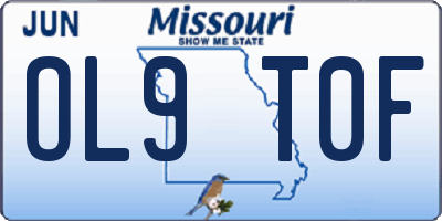 MO license plate OL9T0F