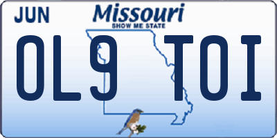 MO license plate OL9T0I
