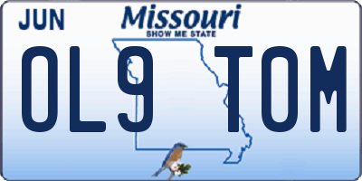 MO license plate OL9T0M