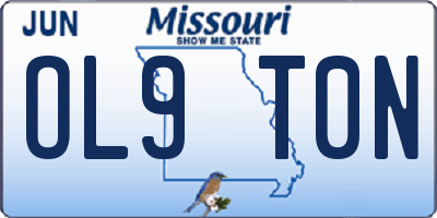 MO license plate OL9T0N